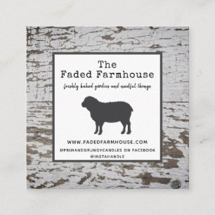 Chippy Wood Distressed Farmhouse Style Square Bus Square Business Card