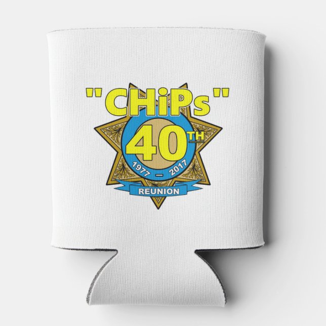 CHiPs 40th Anniversary cupholder Can Cooler (Back)