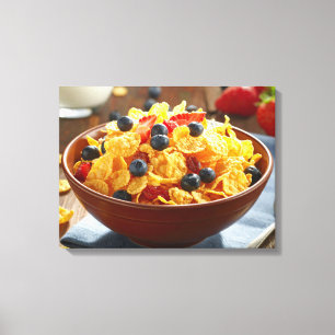 chips and fruits canvas print
