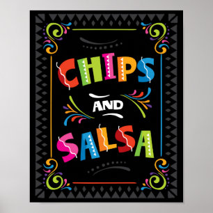 CHIPS AND SALSA Fiesta Party Sign Print