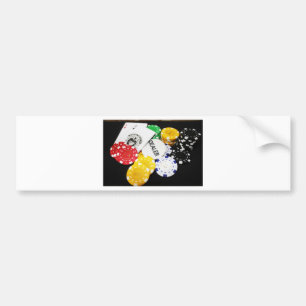 Chips Gambling Casino Win Game Luck Risk Bet Bumper Sticker