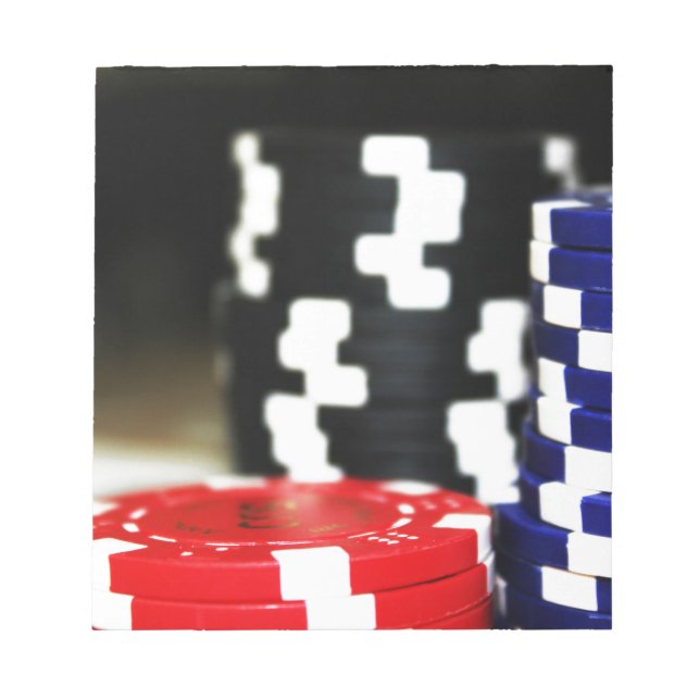 Chips Gambling Casino Win Game Luck Risk Bet Notepad (Front)