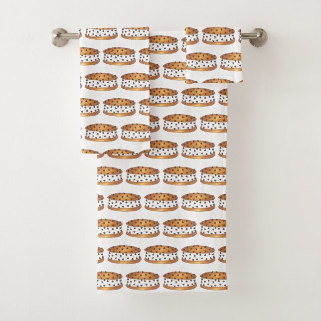 Chipwich Chocolate Chip Cookie Ice Cream Sandwich Bath Towel Set (Insitu)