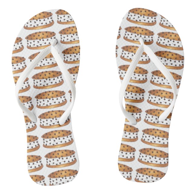 Chipwich Chocolate Chip Cookie Ice Cream Sandwich Flip Flops (Footbed)
