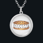 Chipwich Chocolate Chip Cookie Ice Cream Sandwich Silver Plated Necklace<br><div class="desc">Features an original marker illustration of a delicious chipwich ice cream sandwich--two delicious fresh-baked chocolate chip cookies with vanilla ice cream in between,  rolled in chocolate chips!</div>