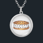 Chipwich Chocolate Chip Cookie Ice Cream Sandwich Silver Plated Necklace<br><div class="desc">Features an original marker illustration of a delicious chipwich ice cream sandwich--two delicious fresh-baked chocolate chip cookies with vanilla ice cream in between,  rolled in chocolate chips!</div>