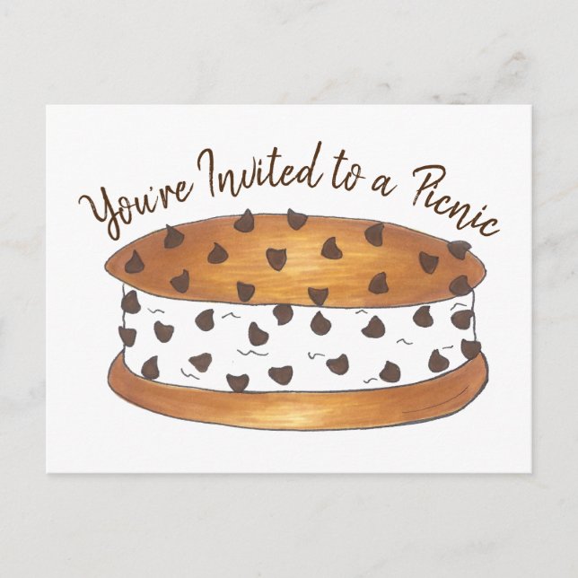 Chipwich Ice Cream Sandwich Picnic Invitation (Front)