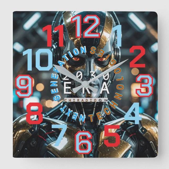 ChiRadioLLC™ AI Robot 2030 WALL Clock   (Front)