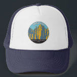 Chiricahua National Monument Hoodoos Arizona Trucker Hat<br><div class="desc">Chiricahua vector artwork design. The monument was established to protect its extensive hoodoos and balancing rocks.</div>