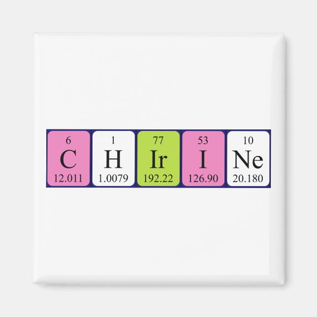 Chirine periodic table name magnet (Front)