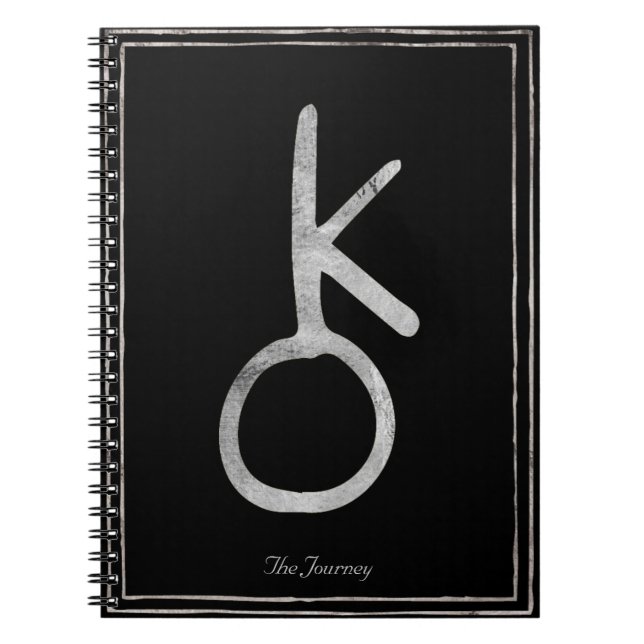 Chiron hammered silver stylized solar system notebook (Front)