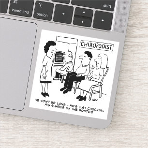 Chiropodist Checking his Shares Online