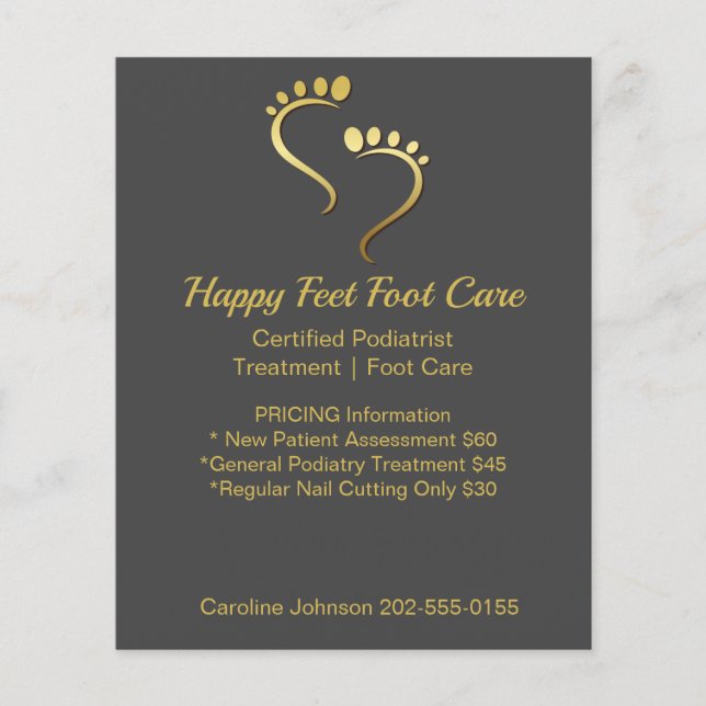 Chiropodist Podiatrist Pedicure Foot Care Business Flyer (Front)