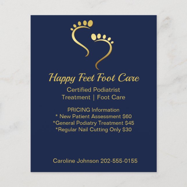 Chiropodist Podiatrist Pedicure Foot Care Business Flyer (Front)