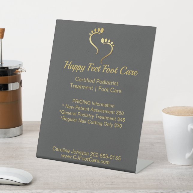 Chiropodist Podiatrist Pedicure Foot Care Business Pedestal Sign (In SItu)