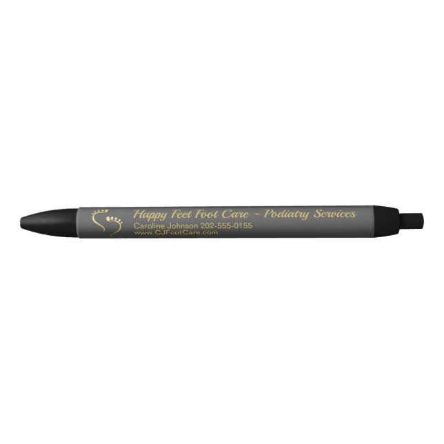 Chiropodist Podiatrist Pedicure Promotional Black Ink Pen (Front)