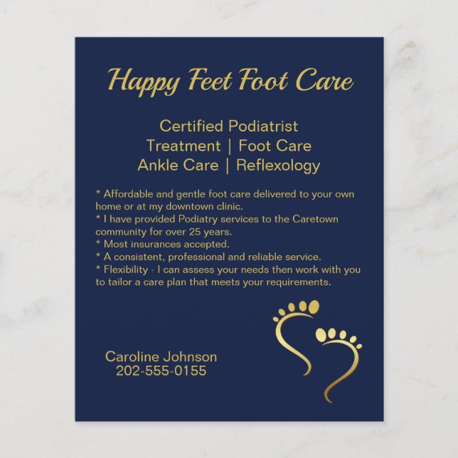 Chiropodist Podiatrist Promotional Blue Business Flyer (Front)