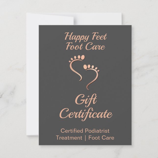 Chiropodist Reflexologist Footprint Rose Gift Card (Front)