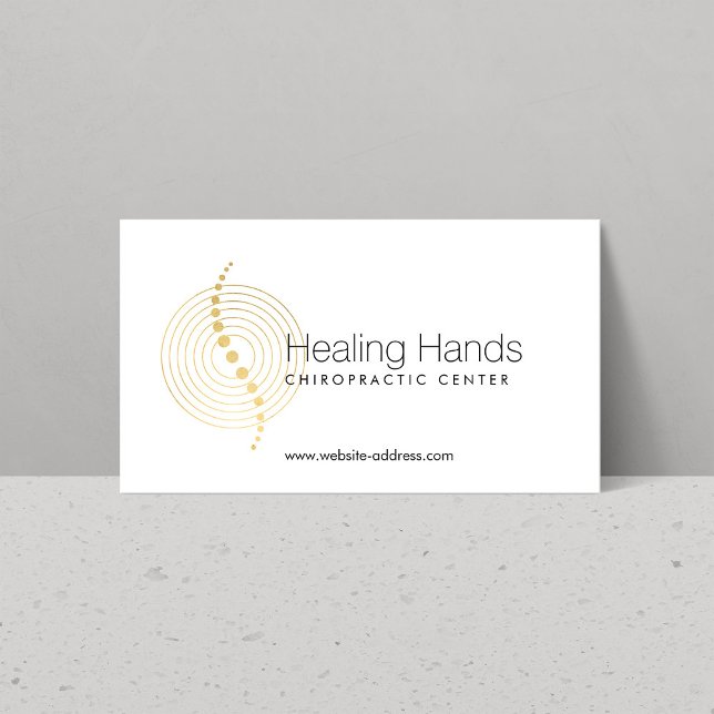 Chiropractic Abstract Gold Circles Logo Business Card (Creator Uploaded)