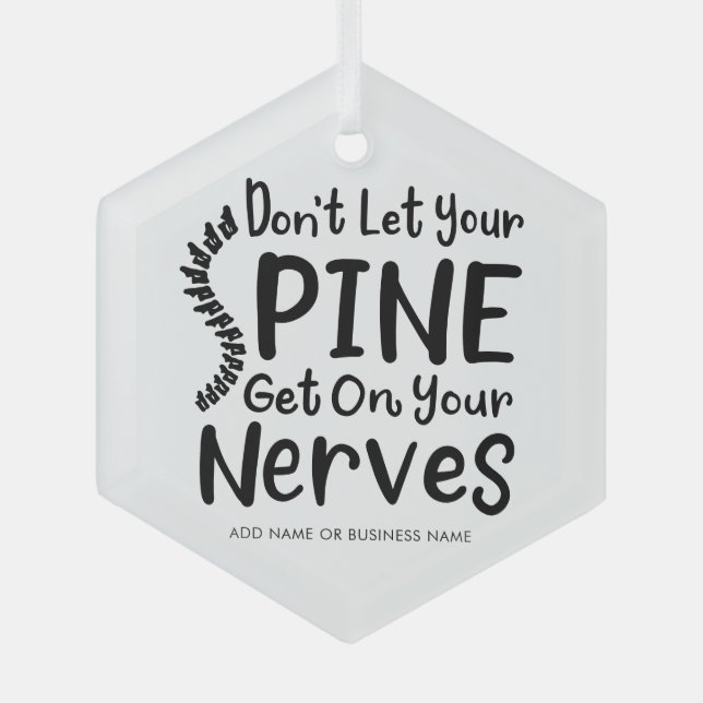 Chiropractic Business Christmas Holiday Coworkers Glass Tree Decoration (Front)