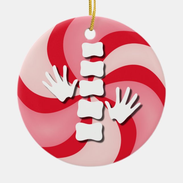 Chiropractic Candy Christmas Ornament (Front)