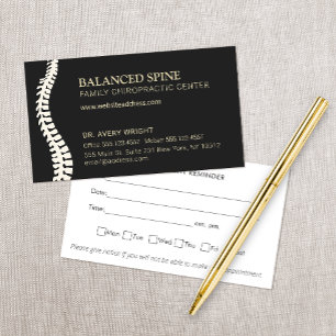 Chiropractic Chiropractor Appointment Reminder  Business Card