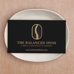 Chiropractic Chiropractor Logo Black Business Card
