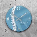 Chiropractic Chiropractor Spine Therapist Blue Round Clock<br><div class="desc">Chiropractic Chiropractor Spine Therapist Blue Clocks.</div>