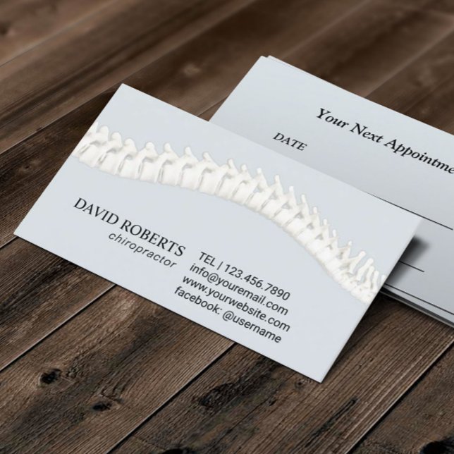 Chiropractic Chiropractor Therapist Spine Adjust Appointment Card (Creator Uploaded)