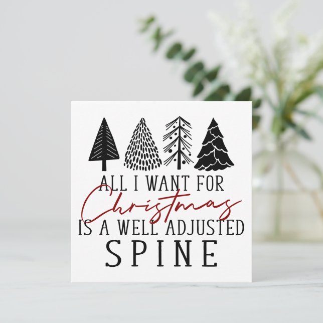 Chiropractic Christmas Card, Chiropractic Card, Thank You Card (Standing Front)