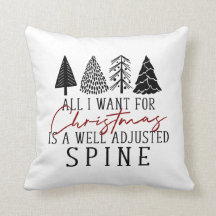 Chiropractic Christmas Decor, Chiropractic Pillow,