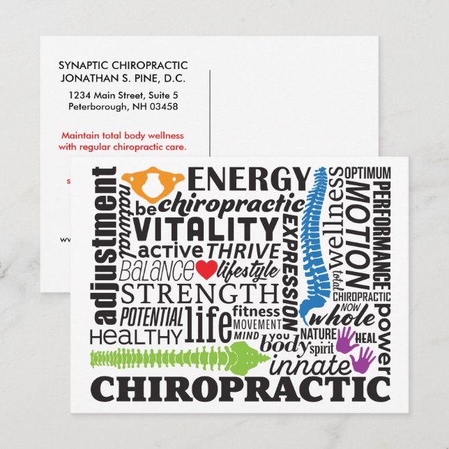 Chiropractic Collage Reactivation Recall  Postcard (Front/Back)