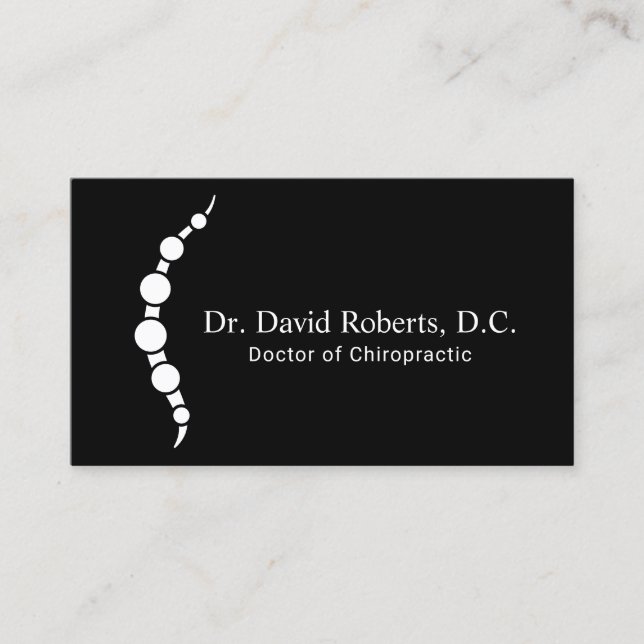 Chiropractic Custom Spine Logo Chiropractor Business Card (Front)