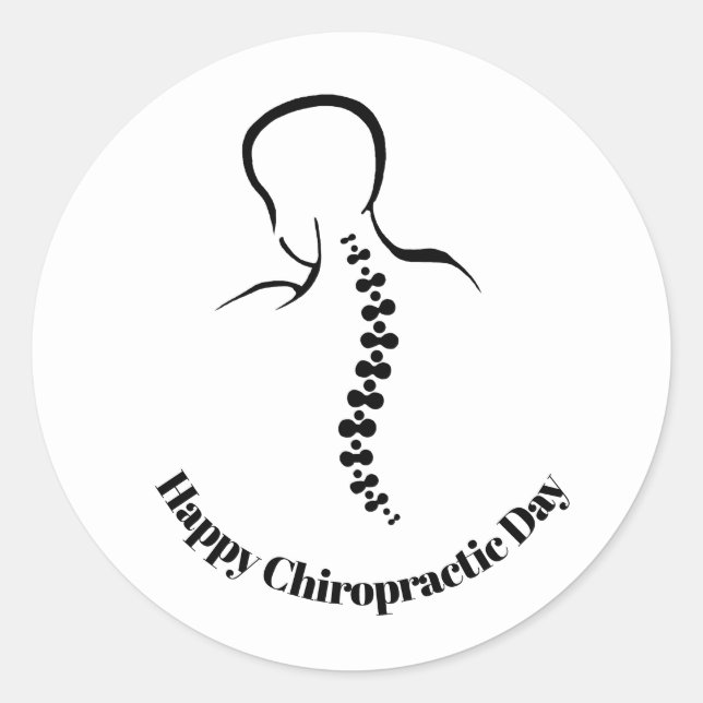 Chiropractic Day Back and Spine Outline Stickers (Front)