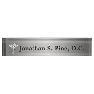 Chiropractic Emblem Personalised Desk Nameplate