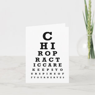 Chiropractic Eye Chart Message Note Cards