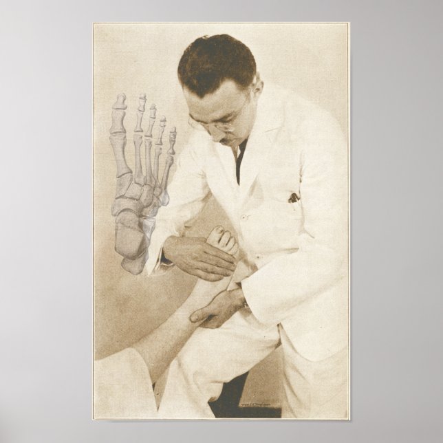 Chiropractic Foot Adjustment Vintage Print (Front)