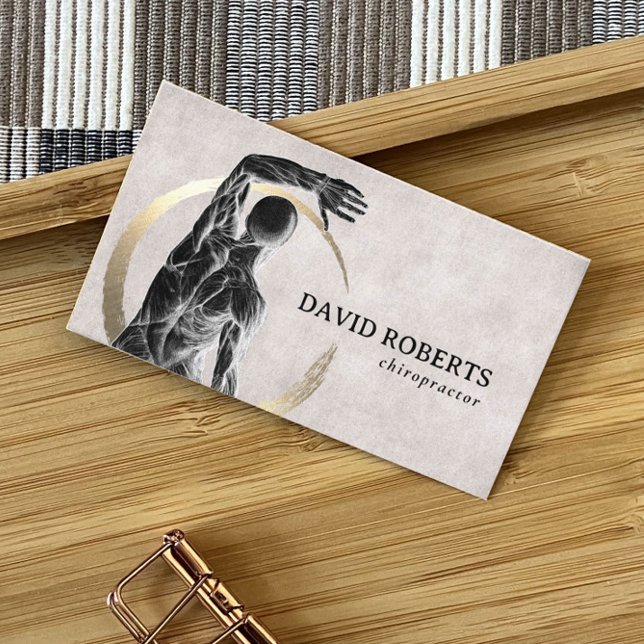 Chiropractic Gold Circle Therapist Chiropractor  Business Card (Creator Uploaded)