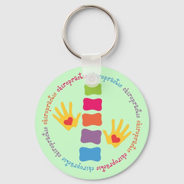 Chiropractic Hands and Spine Keychain (Front)