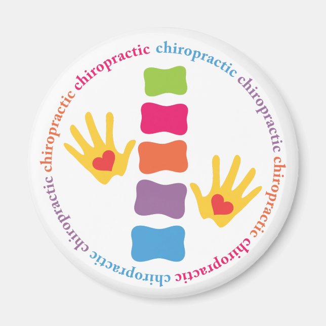 Chiropractic Hands and Spine Magnet (Front)