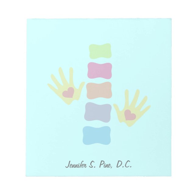 Chiropractic Hands Spine Personalised Notepad (Front)