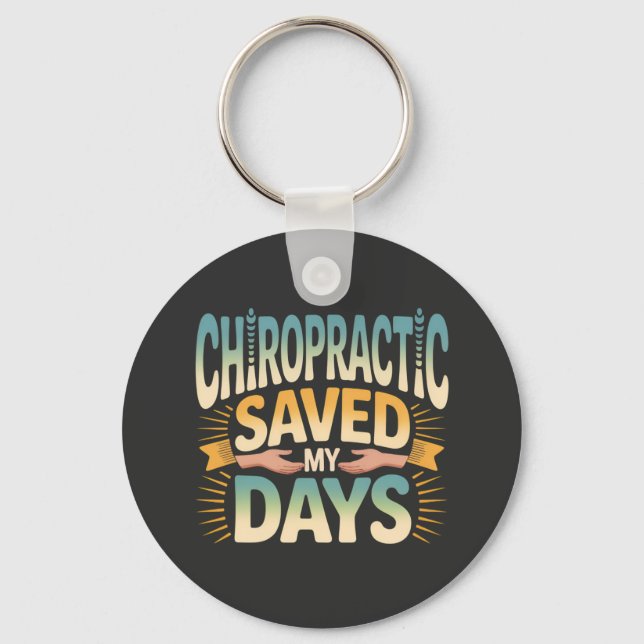 Chiropractic Healing and Back Pain Relief Key Ring (Front)