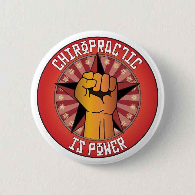 Chiropractic Is Power 6 Cm Round Badge (Front)