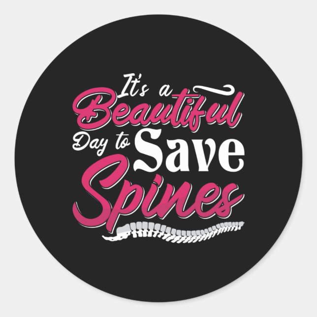 Chiropractic It's A Beautiful Day Chiropractor Classic Round Sticker (Front)