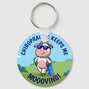 Chiropractic Keeps Me Moooving Key Ring