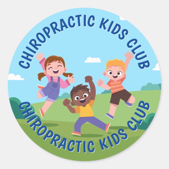 Chiropractic Kids Club Classic Round Sticker (Front)