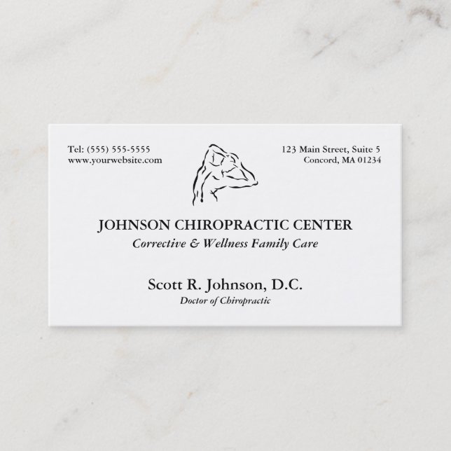 Chiropractic Logo Business Cards (Front)