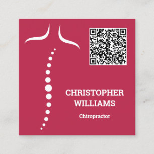 Chiropractic Massage QR Code Square Business Card