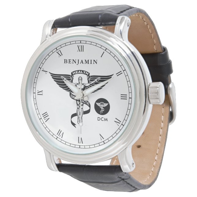 Chiropractic Medicine Symbol | Custom Name Watch (Angled)