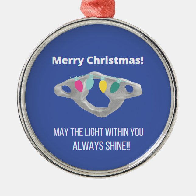 Chiropractic Merry Christmas! Metal Tree Decoration (Front)